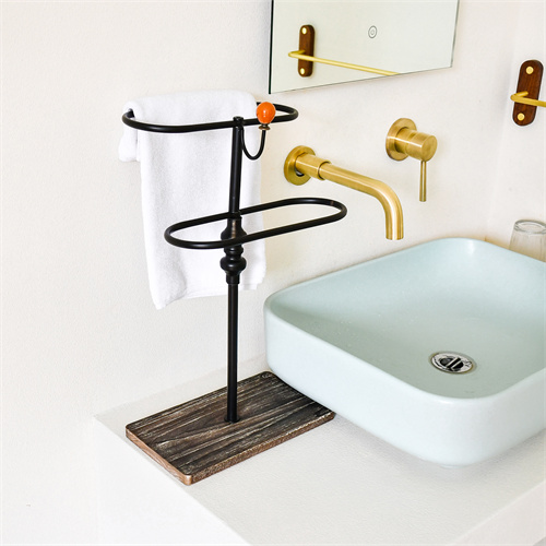Towel Racks in the Bathroom Rustic | Countertop Towel Stand